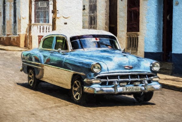 Step back in time and take a sunny stroll down the vibrant Cuban Streets with "Cuban Streets,