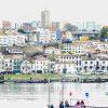 This is a beautiful city scape of Porto Portugal along the Douro river.