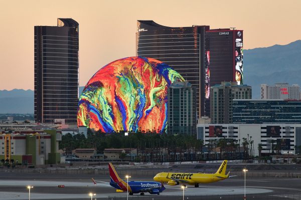 Landing in Las Vegas is always spectacular, particularly at night and even more than previously,