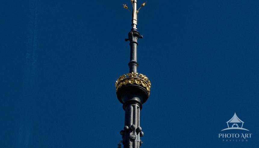 And the spire soars over Paris once more. The French Cockerel sits above the cross in a burst of