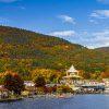 A view of the fall colors off downtown Lake George. Beautiful fall weather & colors.
