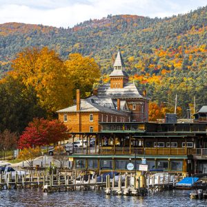 A view of the fall colors at the Lake George Historical Society. Beautiful fall weather & colors.