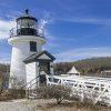 Mystic Seaport's lighthouse is a replica of the Brant Pt. Light in Nantucket and has a working