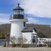 Mystic Seaport's lighthouse is a replica of the Brant Pt. Light in Nantucket and has a working