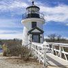 Mystic Seaport's lighthouse is a replica of the Brant Pt. Light in Nantucket and has a working