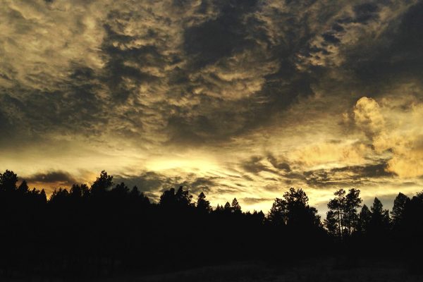 Golden glow after sun drops below the horizon