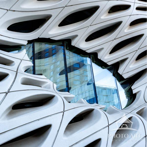 This image presents a striking example of contemporary architectural photography, focusing on the