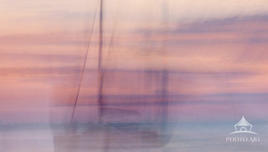 A sailboat at sunrise on the Matanzes River in St. Augustine, FL. I used my ICM technique to make