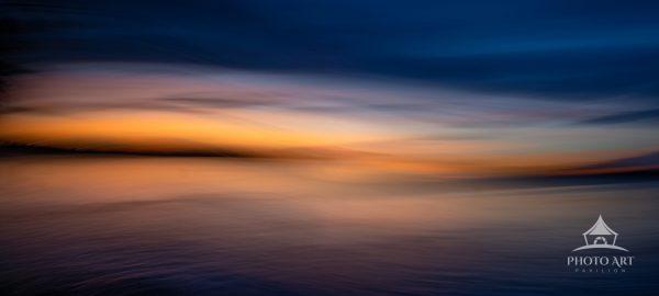 A panning motion along the intercoastal just after sunset.