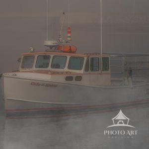 This foggy morning on our way to photograph puffins, we came across boats in fog which made for