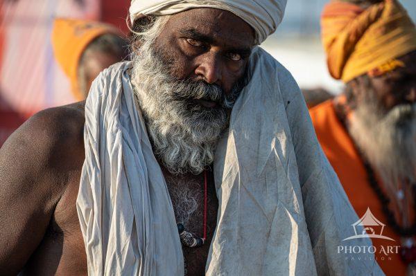Piercing eyes of one of the many sadhus at the Maha Kumbh Mela. Allahabad, India 2025 The biggest