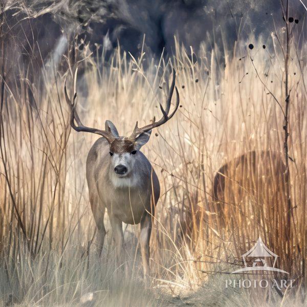 This big buck was with a doe and was not going to leave her he followed her everywhere. He started