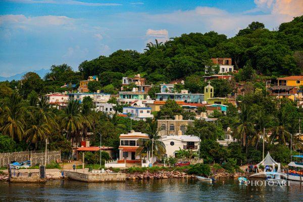 This image depicts a quiet, yet vibrant section of one of Mazatlán's many coastal villages.