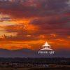 A stunning Rocky Mountain sunset as seen from Lafayette, Colorado, where warm evening light washes