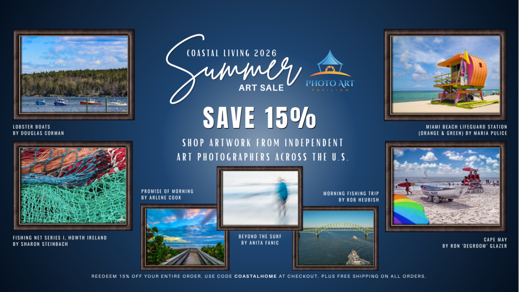 Shop framed prints, canvas wraps, acrylics, and metal prints designed to elevate your coastal space.