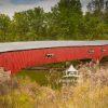 The West Union Covered Bridge formerly carried Tow Path Road over Sugar Creek north-northeast of