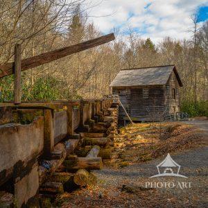 A beautiful fine art photo a historic, working grist mill near the southern boundary of the Great