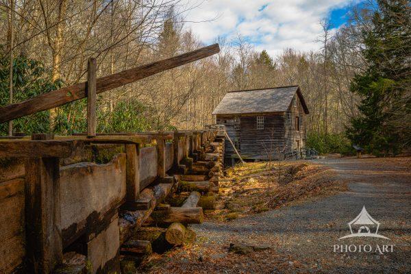 A beautiful fine art photo a historic, working grist mill near the southern boundary of the Great