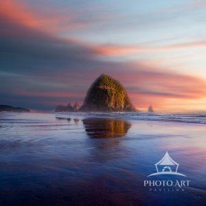 Haystack Rock at Sunset