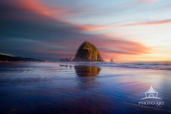Haystack Rock at Sunset