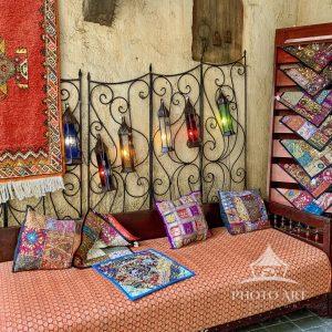 I love the colorful of this bed at the replica of Morocco at Epcot Center.