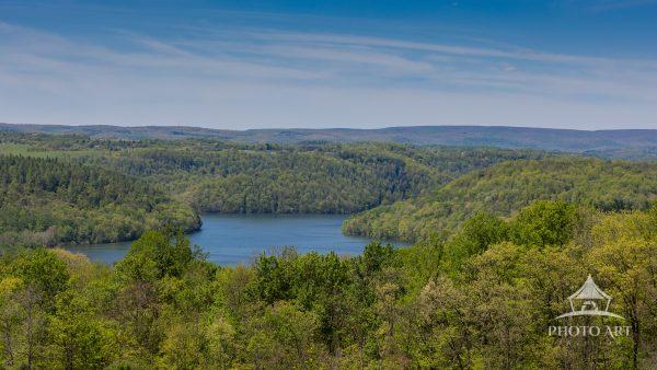 The view north from the Youghiogheny Overlook Welcome Center on I-68 East in Garrett County,