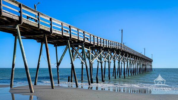 Holden Beach Pier at low tide on a very cold winter's day.