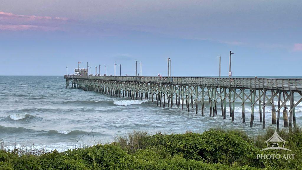 Sea View Fishing Pier on a windy day in North Topsail Beach, North Carolina