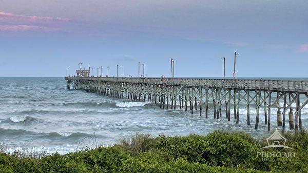 Sea View Fishing Pier on a windy day in North Topsail Beach, North Carolina