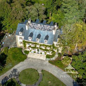 Aerial photo of the Hagley House.