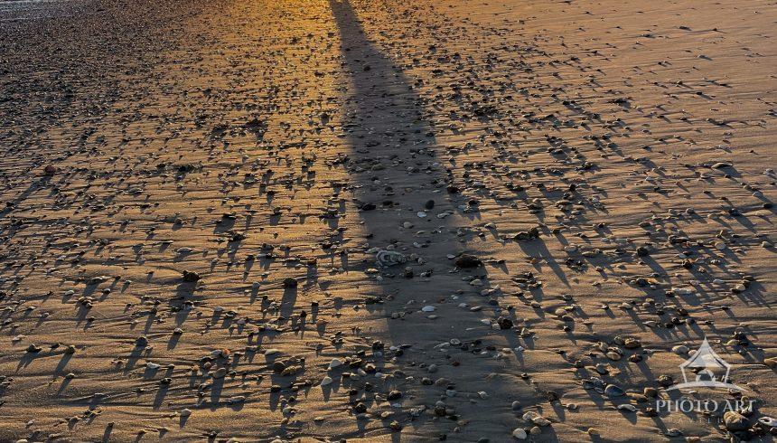 I was fortunate to turn around and look down the beach toward the setting sun, and was lucky to