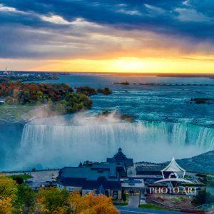 Horseshoe Falls at Sunrise presents one of Earth's most magnificent natural spectacles in a moment